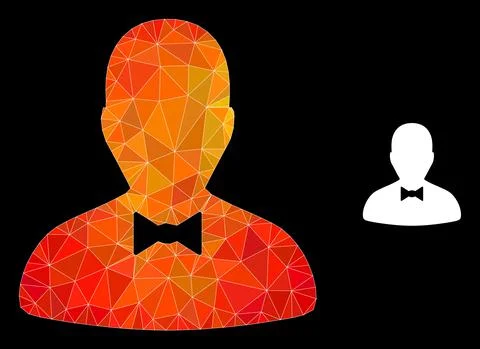 Vector Polygonal Gentleman Icon with Fire Gradient Illustrazione stock