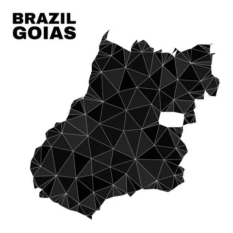 Vector Polygonal Goias State Map 库存插图