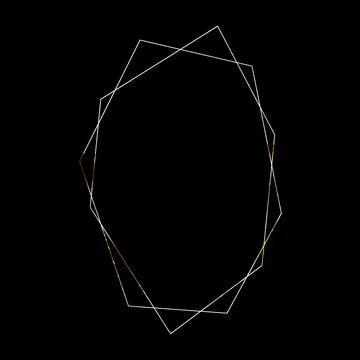Vector Polygonal Golden Frame for Wedding Invitations or Greeting cards. Golden Stock Illustration