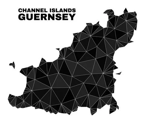 Vector Polygonal Guernsey Island Map イラスト素材