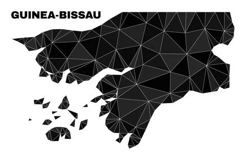 Vector Polygonal Guinea-Bissau Map Stock Illustration