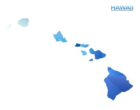 Vector polygonal Hawaii map. Vibrant geometric island in low poly style. Cl.. Stock Photos