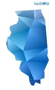 Vector polygonal Illinois map. Vibrant geometric us state in low poly style.. Stock Illustration