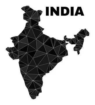 Vector Polygonal India Map 스톡 일러스트