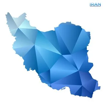 Vector polygonal Iran map. Vibrant geometric country in low poly style. Mod.. Stock Illustration