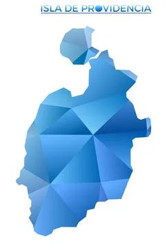 Vector polygonal Isla de Providencia map. Vibrant geometric island in low p.. Ilustración de archivo