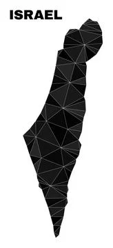 Vector Polygonal Israel Map 스톡 일러스트
