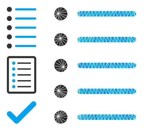 Vector Polygonal Items Icon with Other Icons 스톡 일러스트