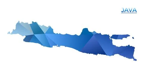 Vector polygonal Java map. Vibrant geometric island in low poly style. Vibr.. Stock-Illustration