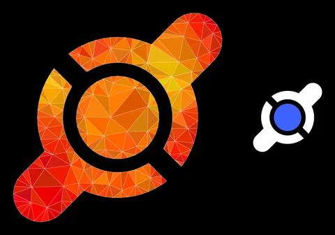 Vector Polygonal Joint Connection Icon with Fire Gradient Illustrazione stock