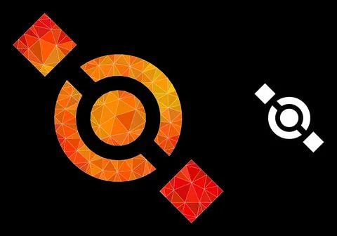 Vector Polygonal Joint Node Icon with Fire Gradient Illustrazione stock