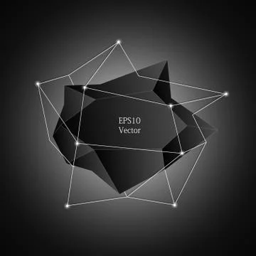 Vector polygonal label Stock Illustration