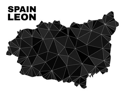 Vector Polygonal Leon Province Map 库存插图