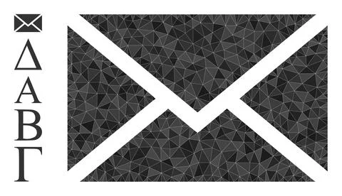 Vector Polygonal Letter Icon and Additional Icons Illustrazione stock