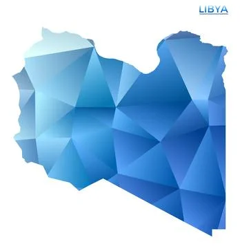 Vector polygonal Libya map. Vibrant geometric country in low poly style. Ch.. Stock Illustration