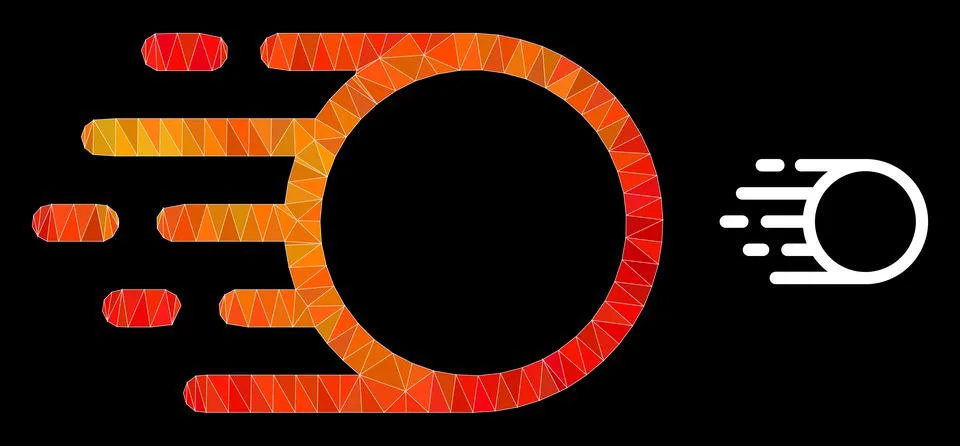 Vector Polygonal Light Motion Icon with Flame Gradient Stock Illustration