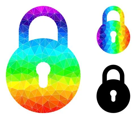 Vector Polygonal Locker Icon with Rainbow Gradient Illustrazione stock