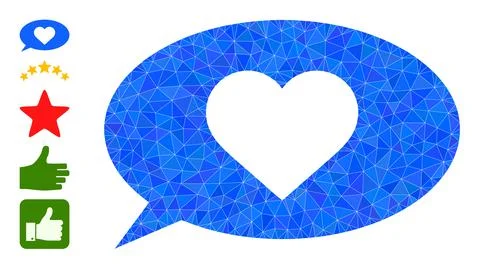 Vector Polygonal Love Status Icon and Additional Icons 스톡 일러스트