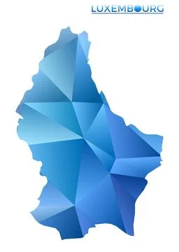Vector polygonal Luxembourg map. Vibrant geometric country in low poly styl.. Stock Photos