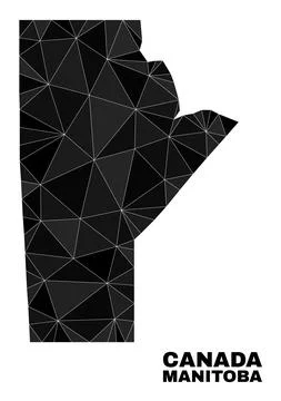Vector Polygonal Manitoba Province Map Stockillustratie