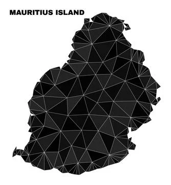 Vector Polygonal Mauritius Island Map Stock Illustration
