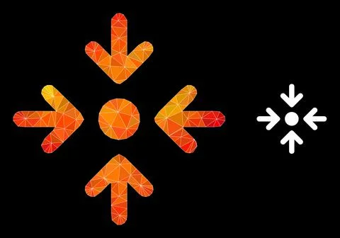 Vector Polygonal Meeting Point Icon with Orange Colored Gradient Stockillustratie
