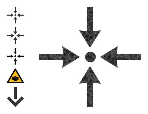 Vector Polygonal Meeting Point Icon and Similar Icons Stock Illustration
