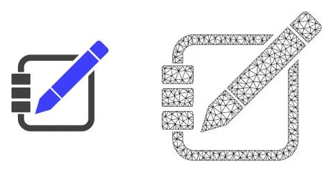 Vector Polygonal Mesh Edit Records and Flat Icon Stock Illustration