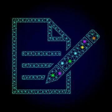 Vector Polygonal Mesh Edit Text Page with Glowing Spots for Chistmas 스톡 일러스트