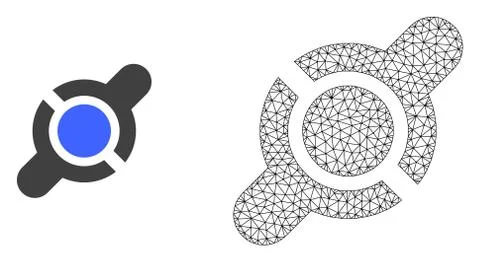 Vector Polygonal Mesh Joint Connection and Flat Icon Stock Illustration