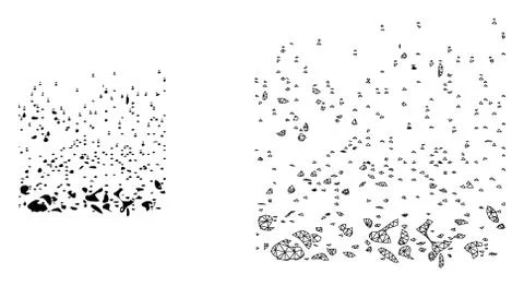 Vector Polygonal Mesh Powder Participles and Flat Icon Stock Illustration