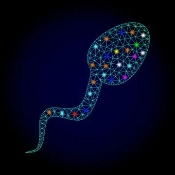 Vector Polygonal Mesh Sperm Cell with Glare Spots for Chistmas Ilustración de archivo