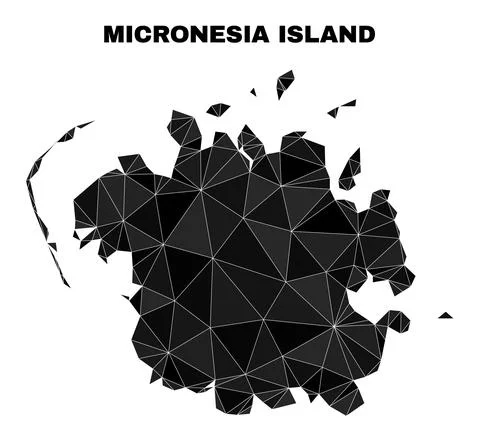 Vector Polygonal Micronesia Island Map Stock Illustration