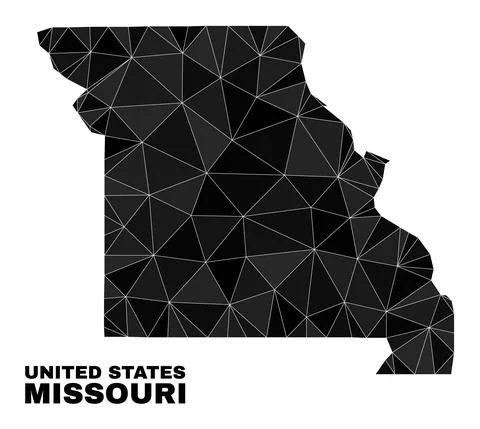 Vector Polygonal Missouri State Map Stockillustratie