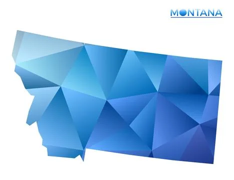 Vector polygonal Montana map. Vibrant geometric us state in low poly style... 스톡 일러스트