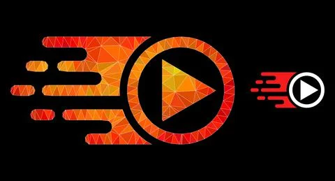 Vector Polygonal Move Right Icon with Orange Colored Gradient Illustrazione stock