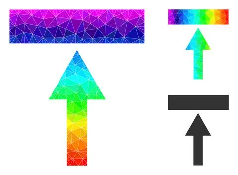 Vector Polygonal Move Top Icon with Rainbow Gradient Stock Illustration