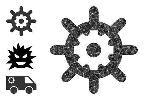 Vector Polygonal Nanotechnology Icon and Similar Icons Illustrazione stock