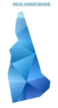 Vector polygonal New Hampshire map. Vibrant geometric us state in low poly .. Stock Illustration