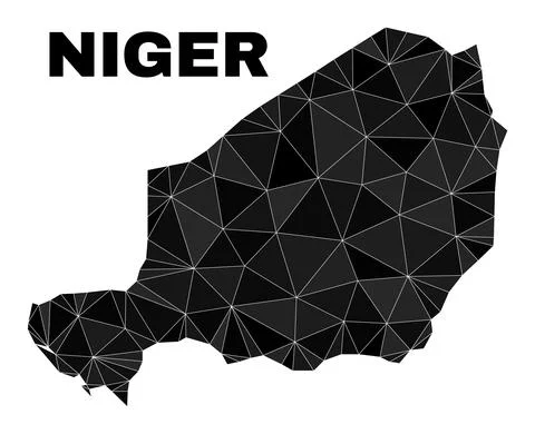 Vector Polygonal Niger Map 스톡 일러스트