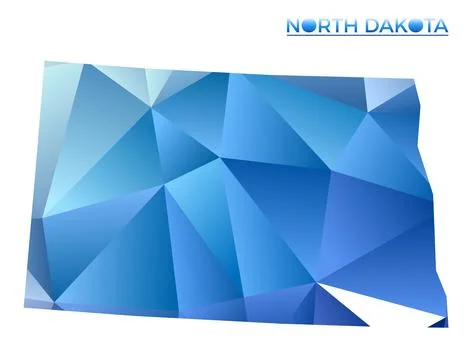 Vector polygonal North Dakota map. Vibrant geometric us state in low poly s.. Stockillustratie