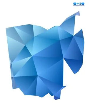 Vector polygonal Ohio map. Vibrant geometric us state in low poly style. Mo.. Stock Illustration