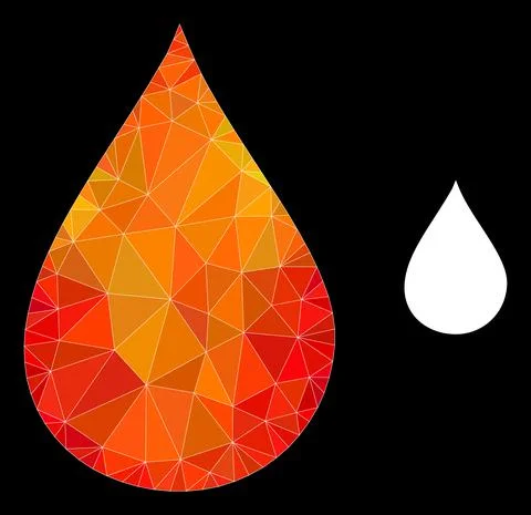 Vector Polygonal Oil Drop Icon with Fire Gradient Stockillustratie