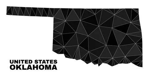 Vector Polygonal Oklahoma State Map Stock Illustration