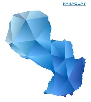 Vector polygonal Paraguay map. Vibrant geometric country in low poly style... 写真素材