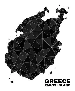 Vector Polygonal Paros Island Map Illustrazione stock