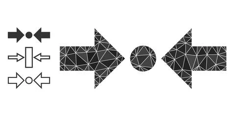 Vector Polygonal Pressure Horizontal Icon and Bonus Icons Stock Illustration