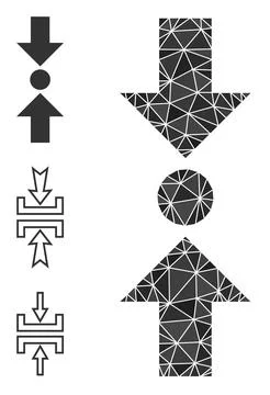 Vector Polygonal Pressure Vertical Icon with Similar Icons Stock Illustration