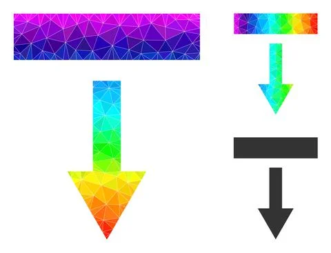Vector Polygonal Pull Down Icon with Spectrum Gradient Stockillustratie