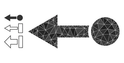 Vector Polygonal Pull Left Icon with Other Icons Illustrazione stock